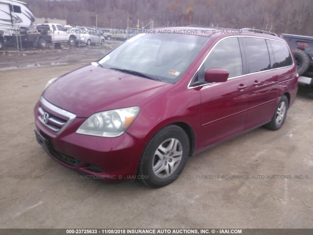 5FNRL387X6B438164 - 2006 HONDA ODYSSEY EXL MAROON photo 2