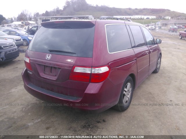 5FNRL387X6B438164 - 2006 HONDA ODYSSEY EXL MAROON photo 4