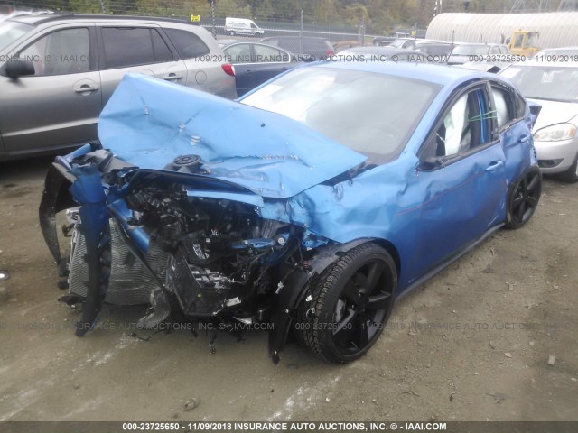 1C3CDFBB6FD378025 - 2015 DODGE DART SXT BLUE photo 2