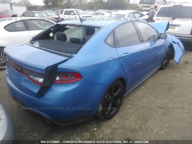 1C3CDFBB6FD378025 - 2015 DODGE DART SXT BLUE photo 4