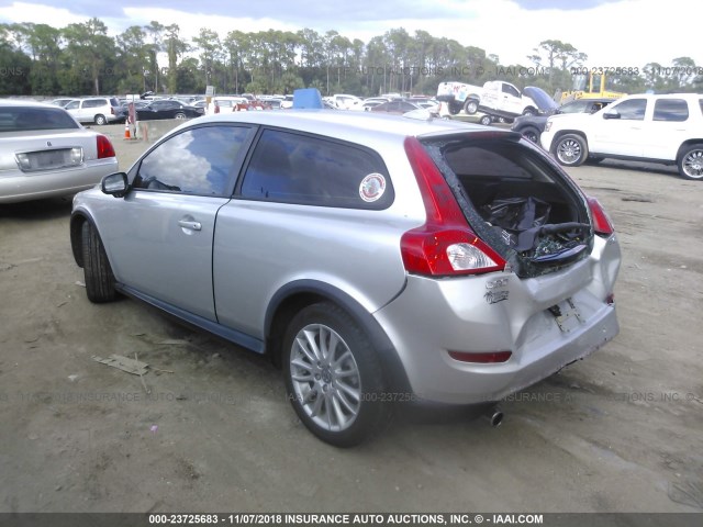 YV1672MK3C2265527 - 2012 VOLVO C30 T5 SILVER photo 3