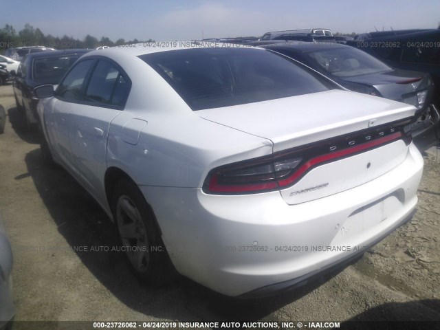 2C3CDXAT5GH356697 - 2016 DODGE CHARGER POLICE WHITE photo 3