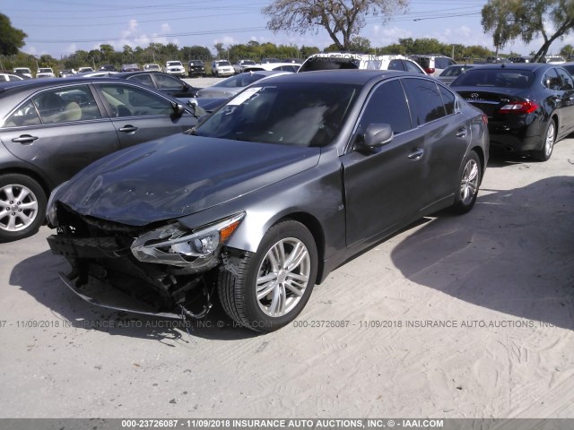 JN1BV7AP9EM674858 - 2014 INFINITI Q50 PREMIUM/SPORT GRAY photo 2