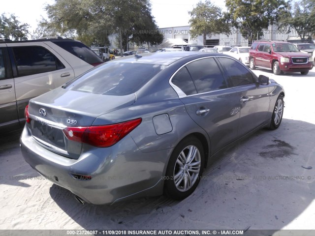 JN1BV7AP9EM674858 - 2014 INFINITI Q50 PREMIUM/SPORT GRAY photo 4