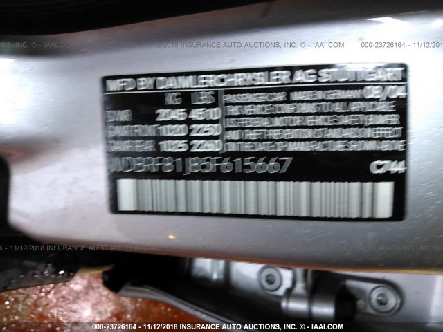 WDBRF81J85F615667 - 2005 MERCEDES-BENZ C 240 4MATIC SILVER photo 9