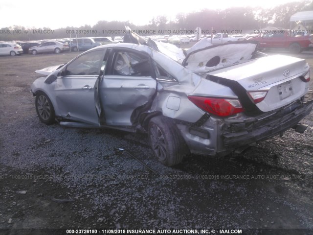 5NPEC4AB6EH884542 - 2014 HYUNDAI SONATA SE/LIMITED GRAY photo 3