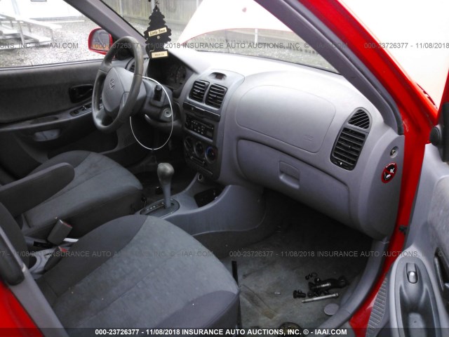 KMHCG45C75U644092 - 2005 HYUNDAI ACCENT GL RED photo 5