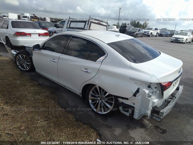 JN1EV7AP5JM356954 - 2018 INFINITI Q50 LUXE/SPORT WHITE photo 3