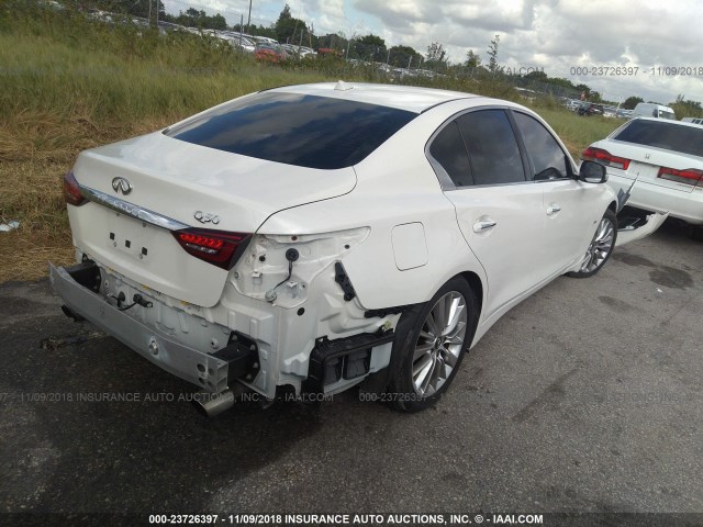 JN1EV7AP5JM356954 - 2018 INFINITI Q50 LUXE/SPORT WHITE photo 4