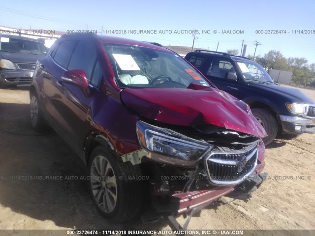 KL4CJASB1JB525146 - 2018 BUICK ENCORE PREFERRED BURGUNDY photo 1