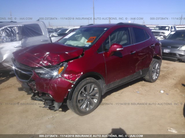 KL4CJASB1JB525146 - 2018 BUICK ENCORE PREFERRED BURGUNDY photo 2