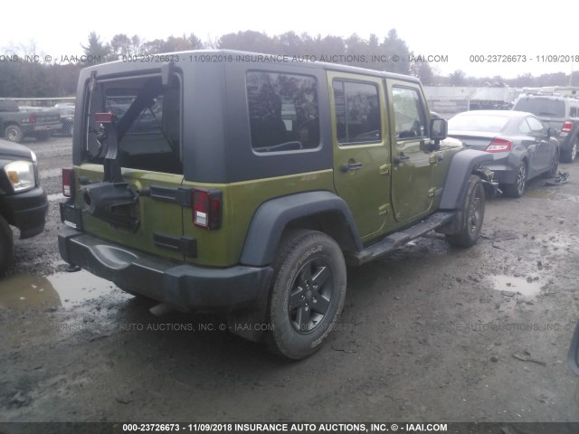 1J4BA3H17AL203420 - 2010 JEEP WRANGLER UNLIMITE SPORT GREEN photo 4