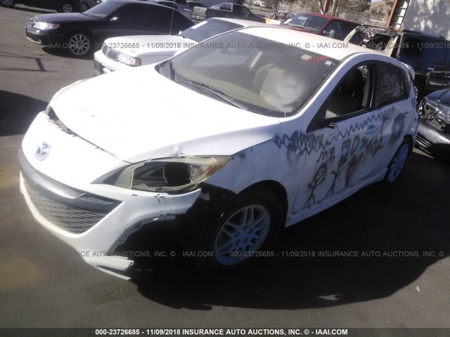 JM1BL1H67A1165327 - 2010 MAZDA 3 S WHITE photo 2