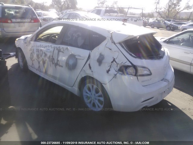 JM1BL1H67A1165327 - 2010 MAZDA 3 S WHITE photo 3