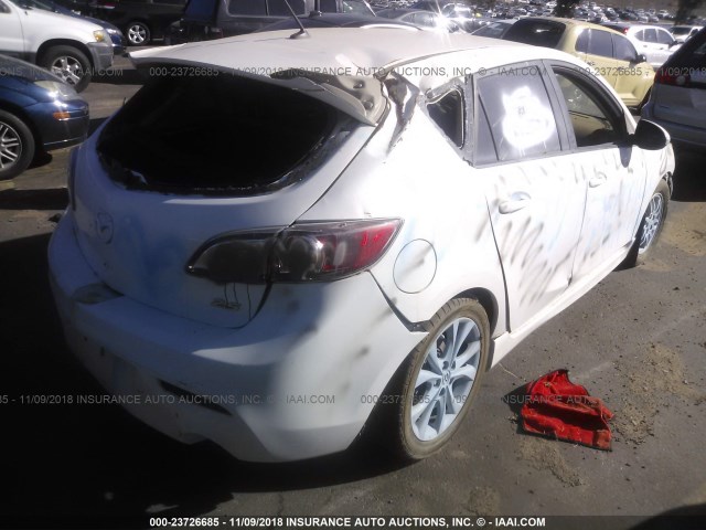 JM1BL1H67A1165327 - 2010 MAZDA 3 S WHITE photo 4