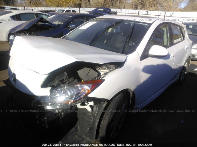 JM1BL1H67A1354608 - 2010 MAZDA 3 S WHITE photo 2