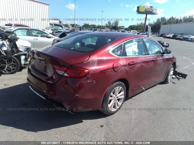 1C3CCCAB6FN635794 - 2015 CHRYSLER 200 LIMITED RED photo 4