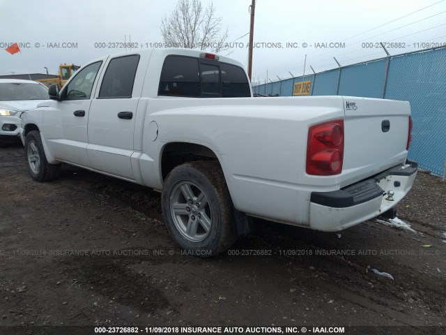 1D7HW48P27S210937 - 2007 DODGE DAKOTA QUAD SLT WHITE photo 3