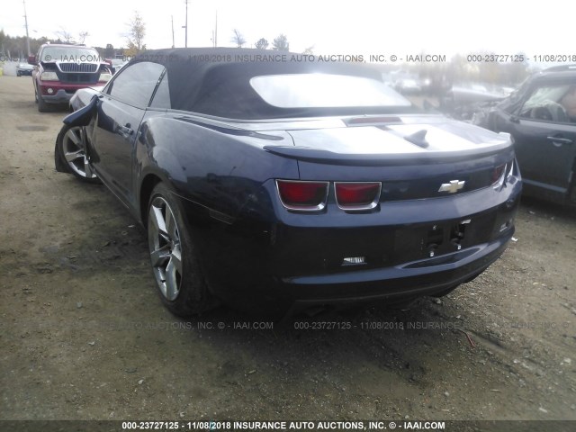 2G1FK3DJ9B9185949 - 2011 CHEVROLET CAMARO 2SS BLUE photo 3