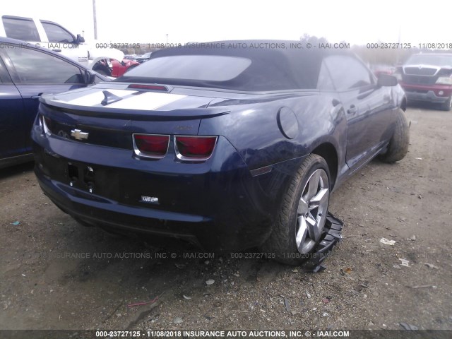 2G1FK3DJ9B9185949 - 2011 CHEVROLET CAMARO 2SS BLUE photo 4