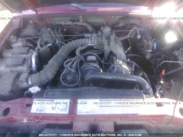 1FTYR10C5WUD08131 - 1998 FORD RANGER BURGUNDY photo 10