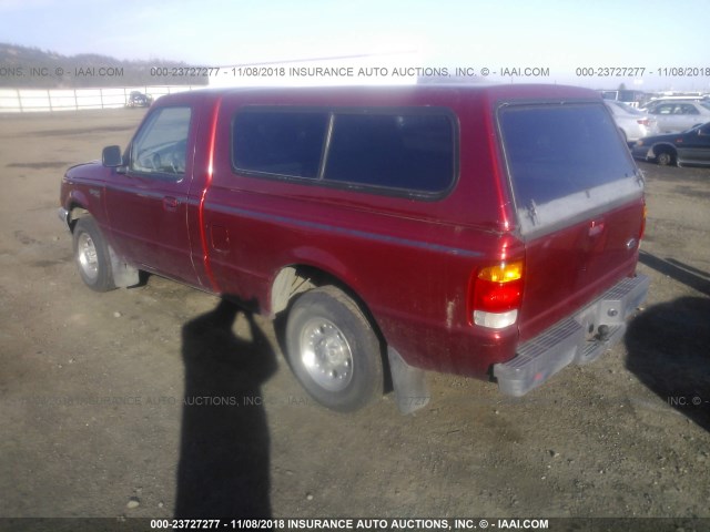 1FTYR10C5WUD08131 - 1998 FORD RANGER BURGUNDY photo 3