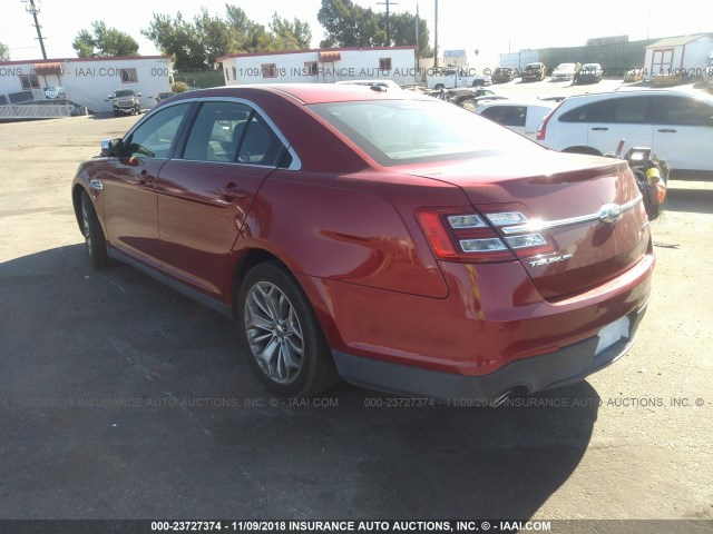 1FAHP2F87DG185870 - 2013 FORD TAURUS LIMITED RED photo 3