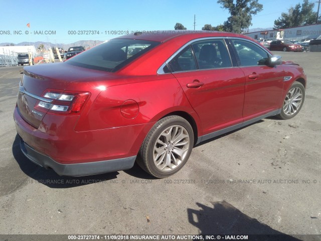 1FAHP2F87DG185870 - 2013 FORD TAURUS LIMITED RED photo 4