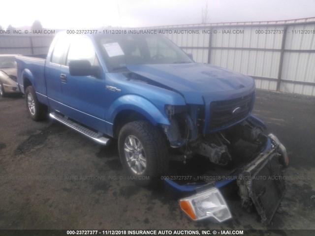 1FTFX1EF0DFD69937 - 2013 FORD F150 SUPER CAB BLUE photo 1