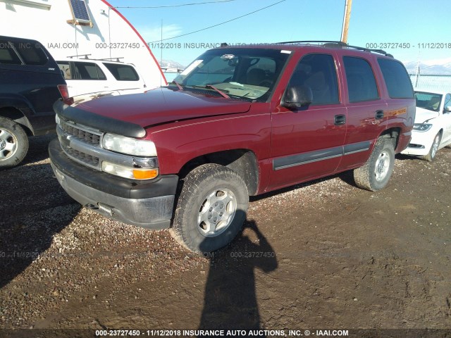 1GNEK13Z94J134559 - 2004 CHEVROLET TAHOE K1500 MAROON photo 2