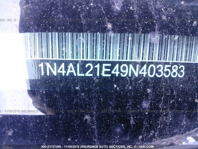 1N4AL21E49N403583 - 2009 NISSAN ALTIMA 2.5/2.5S BLUE photo 9