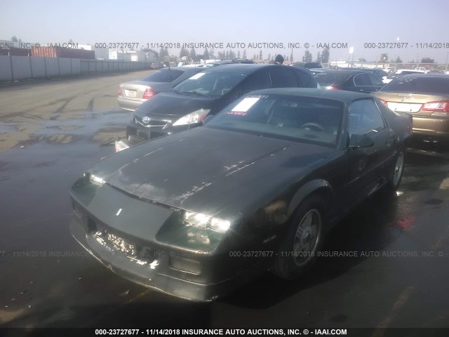 1G1FP23E1NL168107 - 1992 CHEVROLET CAMARO RS BLACK photo 2