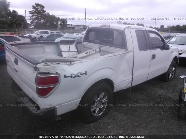 1FTFX1EF0BFB68889 - 2011 FORD F150 SUPER CAB WHITE photo 4