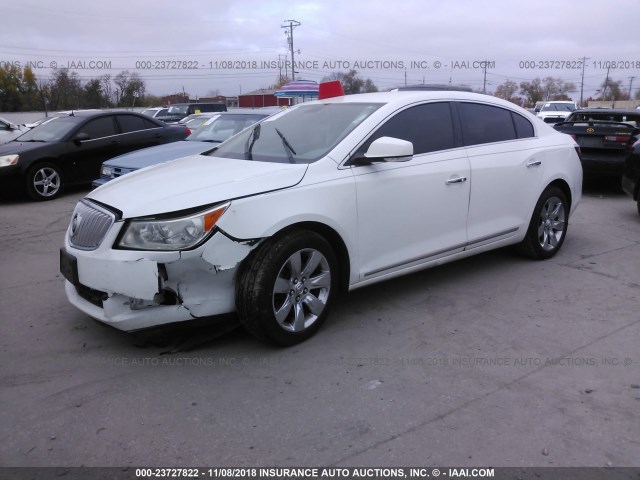 1G4GE5ED9BF143307 - 2011 BUICK LACROSSE CXS WHITE photo 2