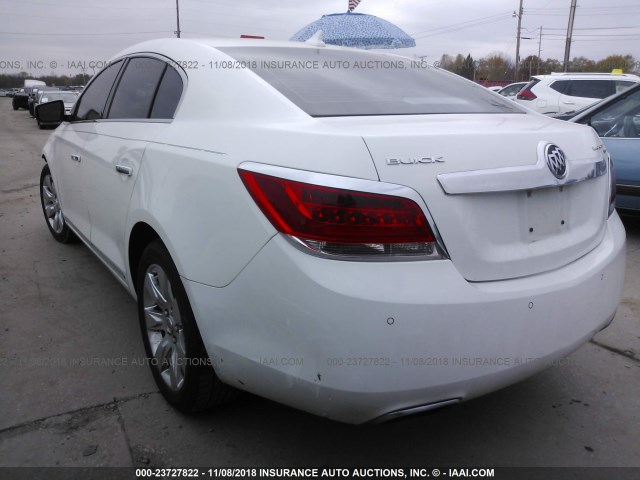 1G4GE5ED9BF143307 - 2011 BUICK LACROSSE CXS WHITE photo 3