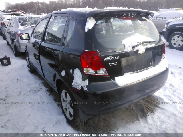 KL1TD66696B604232 - 2006 CHEVROLET AVEO LS BLACK photo 3