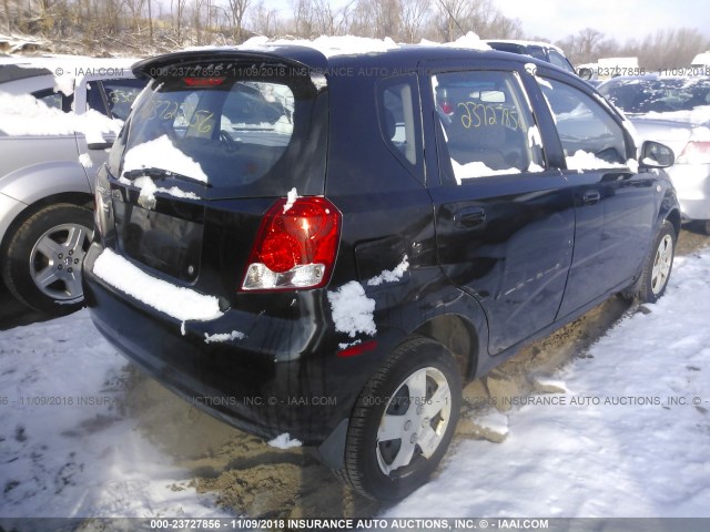 KL1TD66696B604232 - 2006 CHEVROLET AVEO LS BLACK photo 4