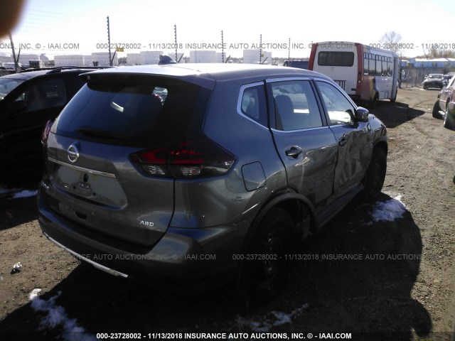 KNMAT2MV5JP523259 - 2018 NISSAN ROGUE S/SV GRAY photo 4