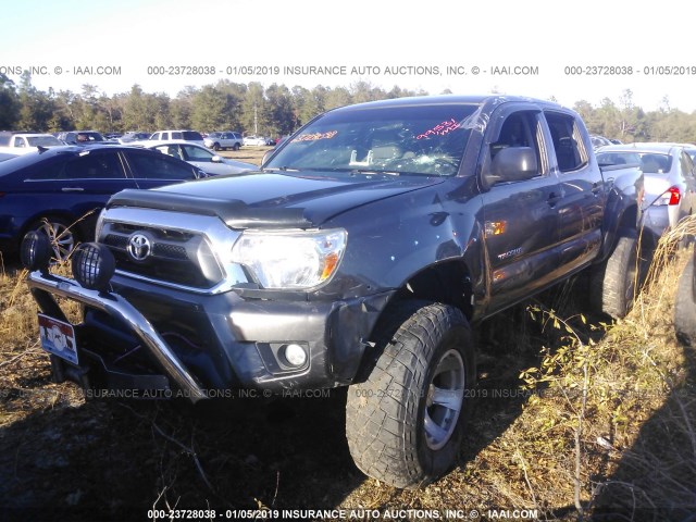 5TFLU4EN1FX121536 - 2015 TOYOTA TACOMA DOUBLE CAB/TRD PRO GRAY photo 2