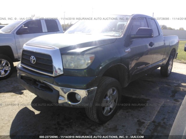 5TFBV54187X021786 - 2007 TOYOTA TUNDRA DOUBLE CAB SR5 GREEN photo 2