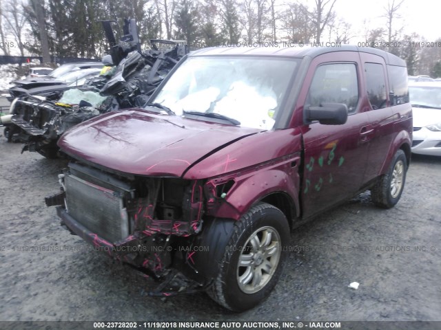 5J6YH287X8L016154 - 2008 HONDA ELEMENT EX RED photo 2