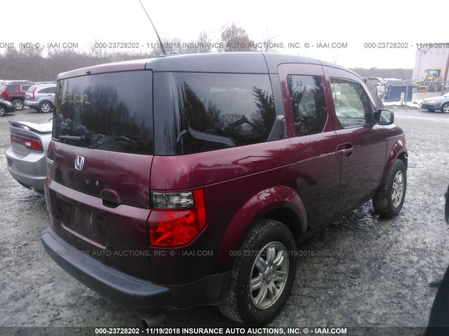 5J6YH287X8L016154 - 2008 HONDA ELEMENT EX RED photo 4