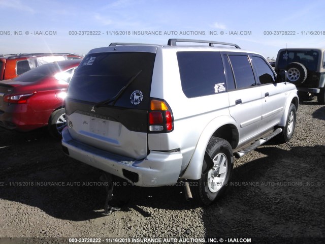 JA4LS31R72P008252 - 2002 MITSUBISHI MONTERO SPORT XLS SILVER photo 4