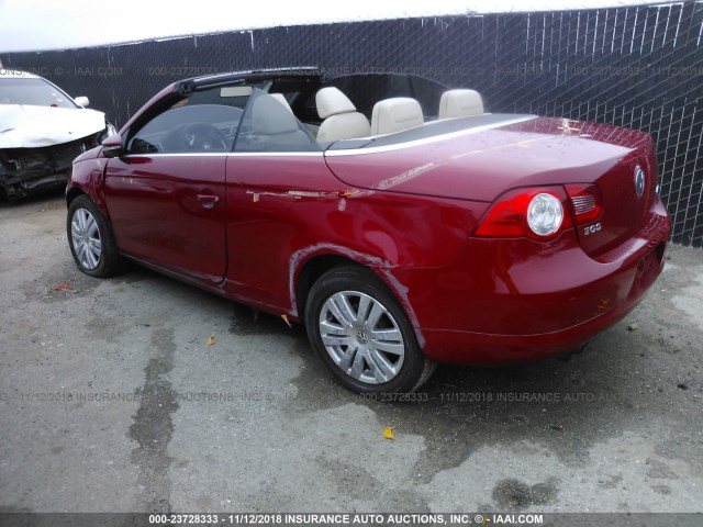 WVWAA7AH3AV017152 - 2010 VOLKSWAGEN EOS TURBO/KOMFORT RED photo 3