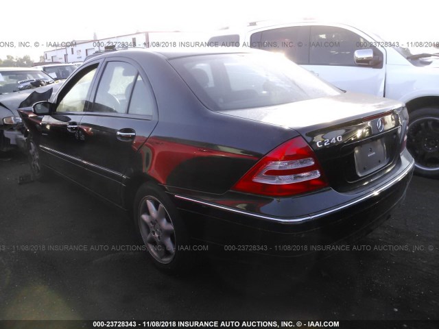 WDBRF61J42F147369 - 2002 MERCEDES-BENZ C 240 BLACK photo 3