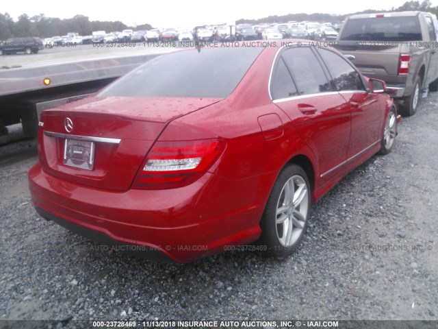 WDDGF4HB3ER307617 - 2014 MERCEDES-BENZ C 250 RED photo 4