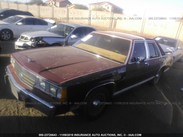 2FABP74F8KX108520 - 1989 FORD CROWN VICTORIA LX MAROON photo 2