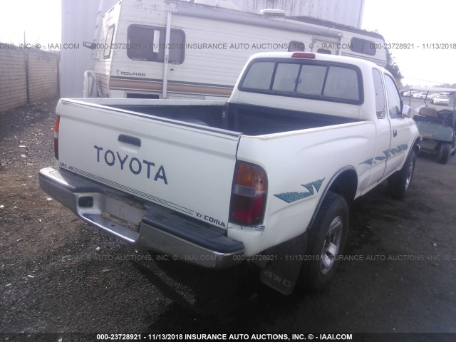 4TAWN74N9TZ219495 - 1996 TOYOTA TACOMA XTRACAB SR5 WHITE photo 4