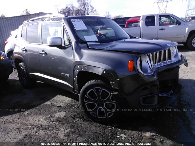 ZACCJBDT9GPC77986 - 2016 JEEP RENEGADE LIMITED GRAY photo 1