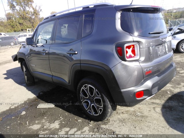 ZACCJBDT9GPC77986 - 2016 JEEP RENEGADE LIMITED GRAY photo 3